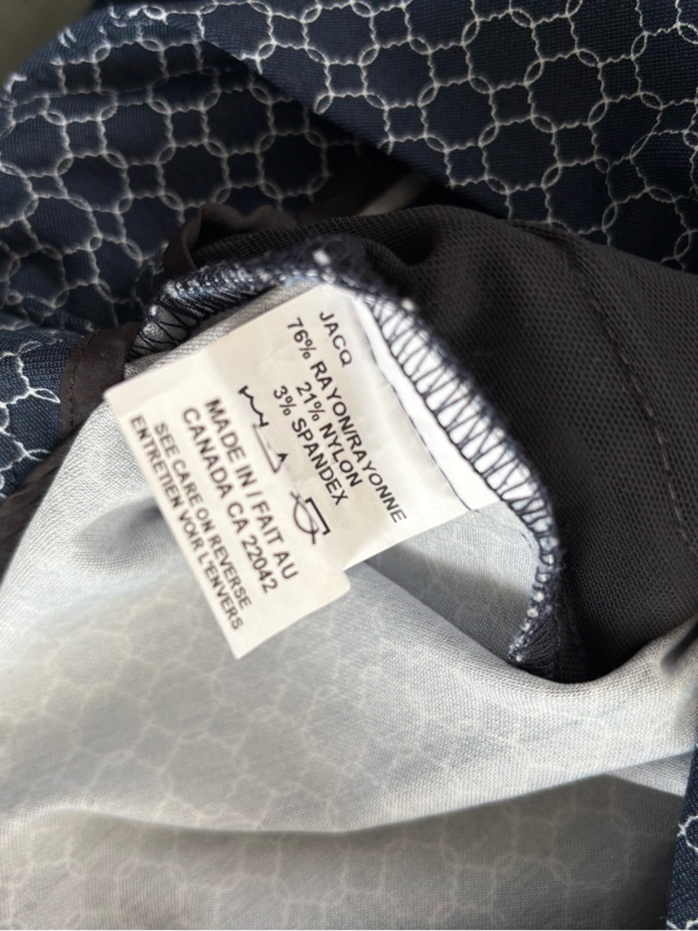 Margaret M Navy & White Cropped Geometric Print Pants - Picture 6 of 6